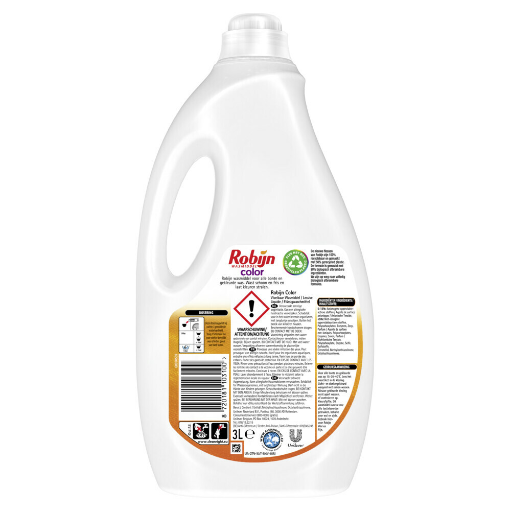 Robijn Vloeibaar Wasmiddel Color 60 Wasbeurten3 liter