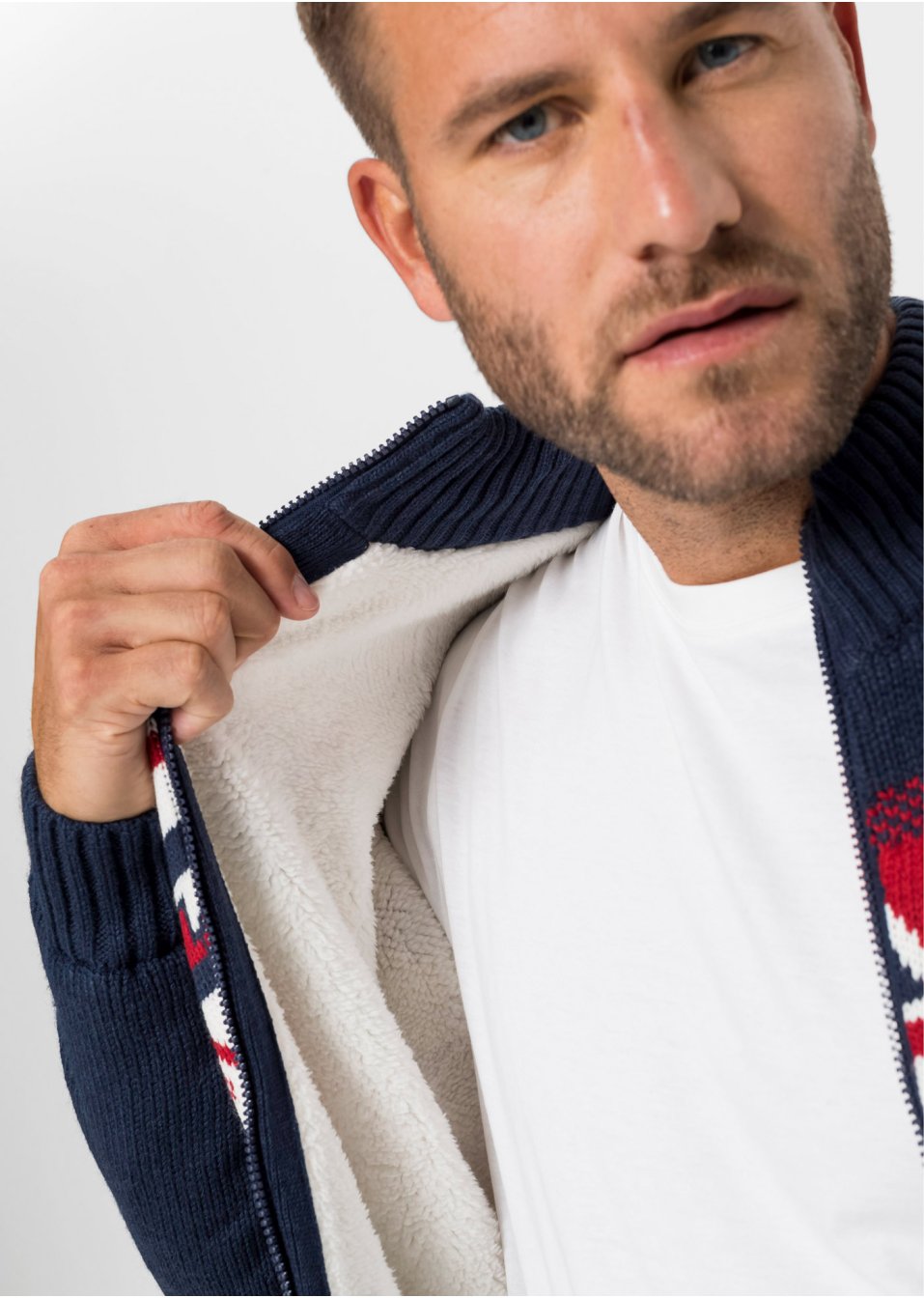 Gilet en maille norvégien avec doublure peluche