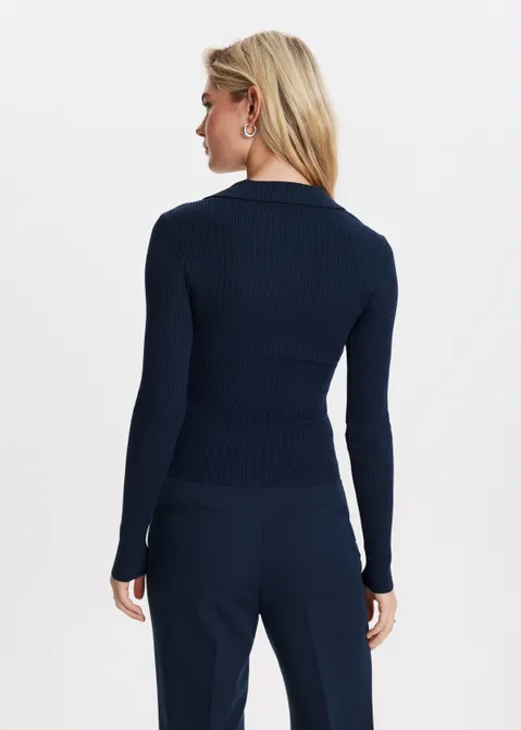 Polo trui geribd blauw (BLW.D)