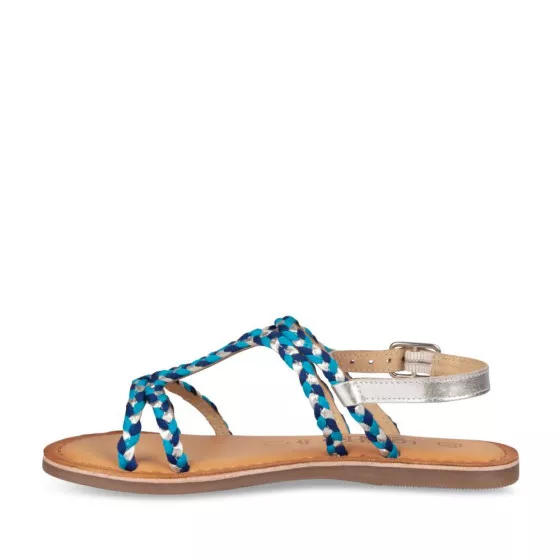 Sandales BLEU LOVELY SKULL CUIR