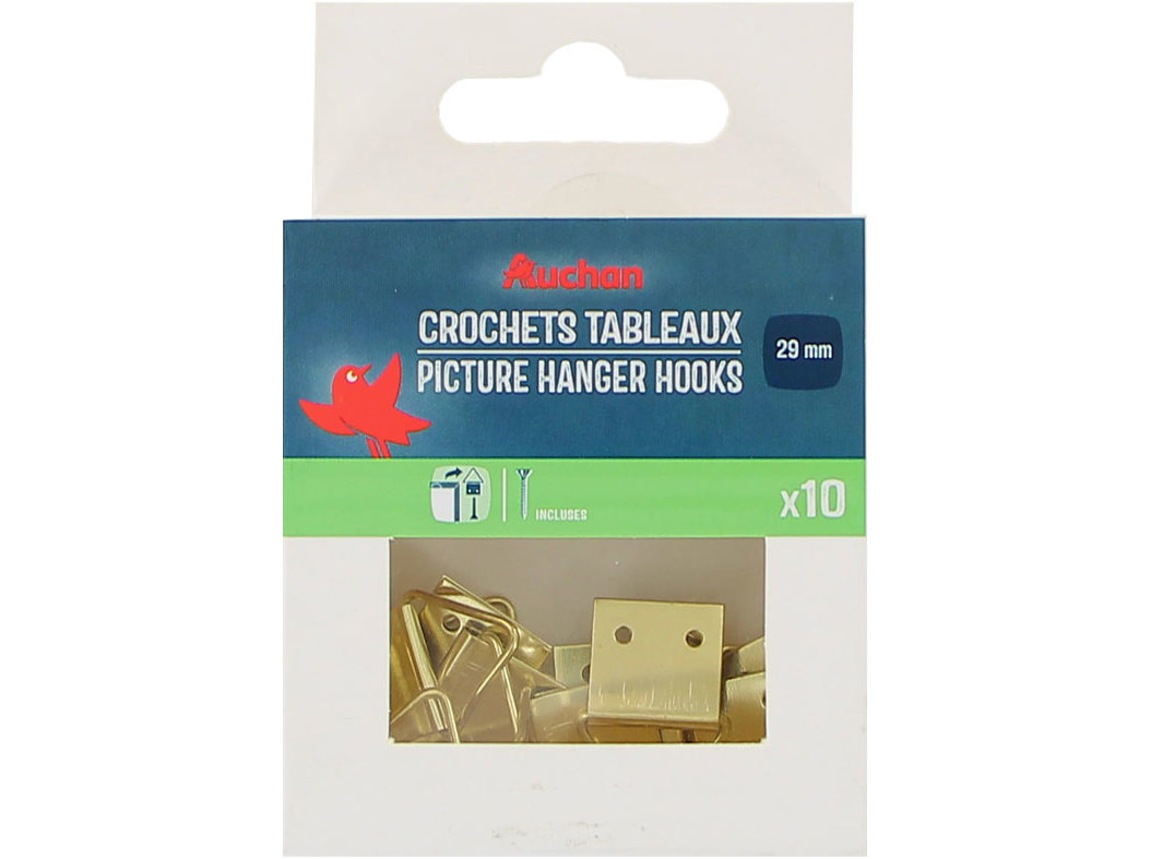 GANCHOS PARA QUADROS AUCHAN 10 PEÇAS 1.2X16MM