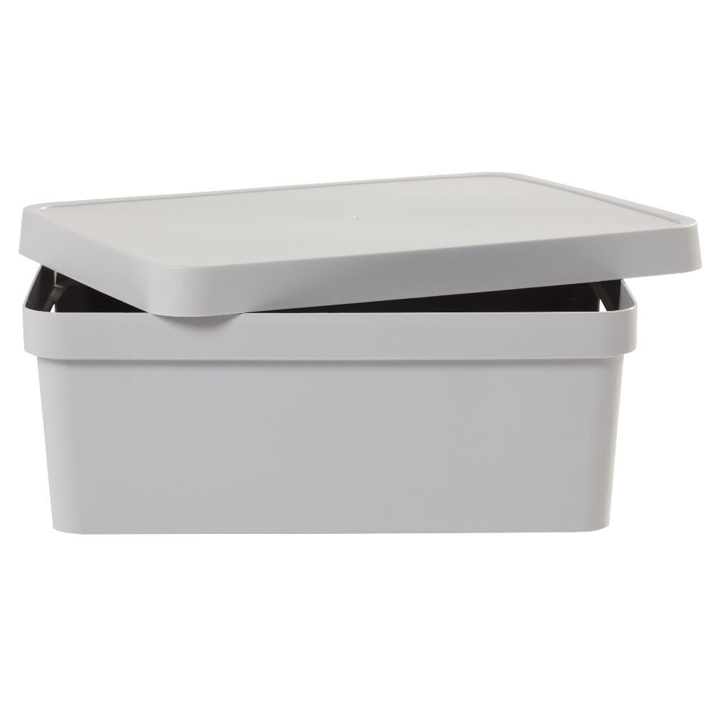 Boîte de rangement avec couvercle grise 11 L