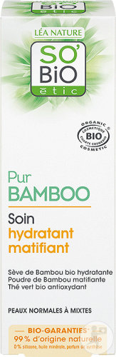So'Bio Étic Pur Bamboo Soin Hydratant Matifiant Peaux Normales À Mixtes Bio Tube 50ml