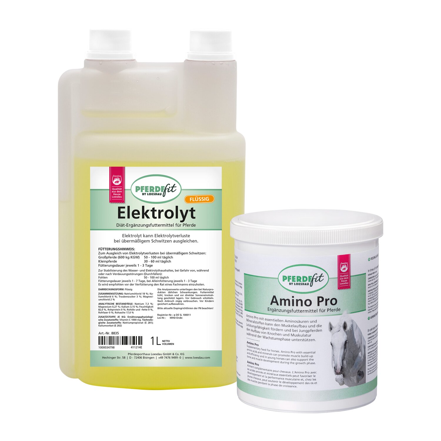 PFERDEfit by Loesdau Set Leistung I - Elektrolyt flüssig und Amino Pro