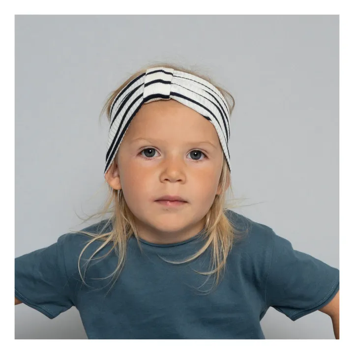Minimalisma Bandeau Bi Soie et Coton | Bleu marine