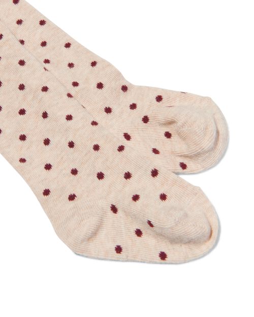 2 paires de collants épais bébé pois rose