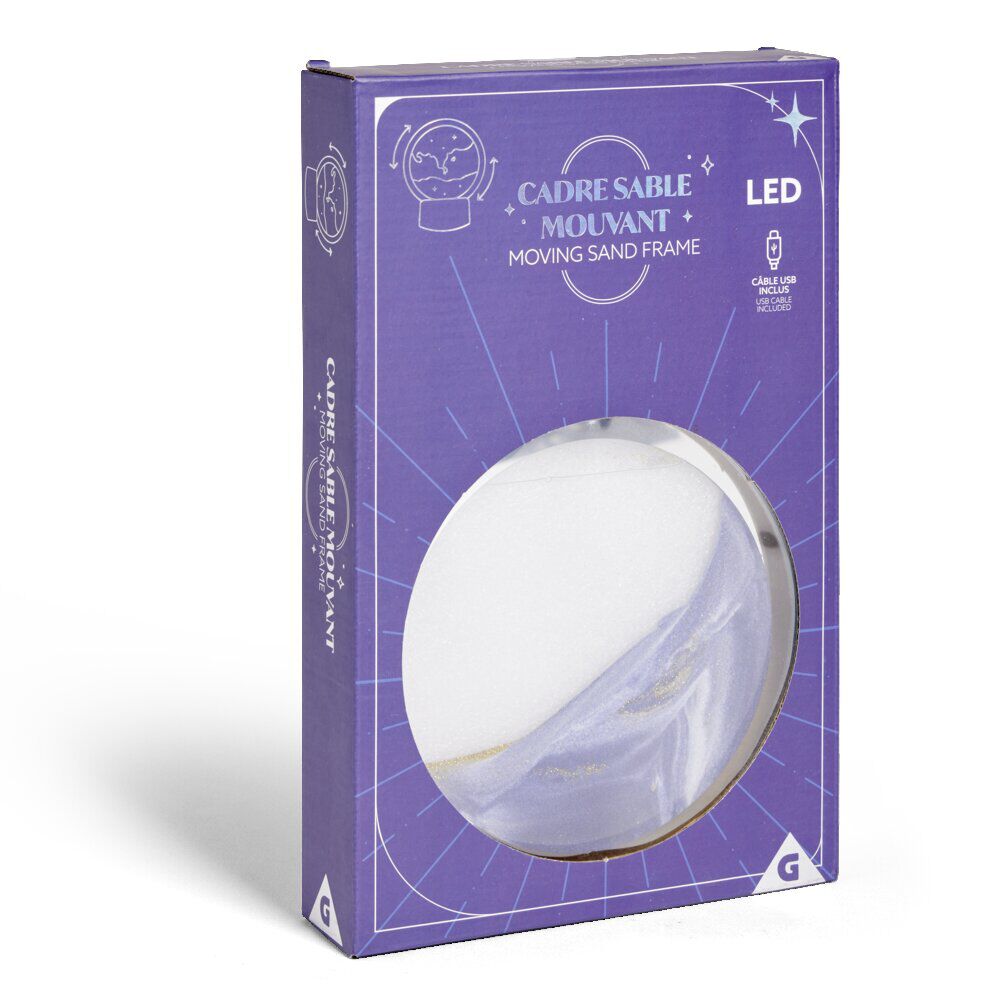 Cadre sable mouvant à poser LED lumineux USB H19cm - 4 modèles