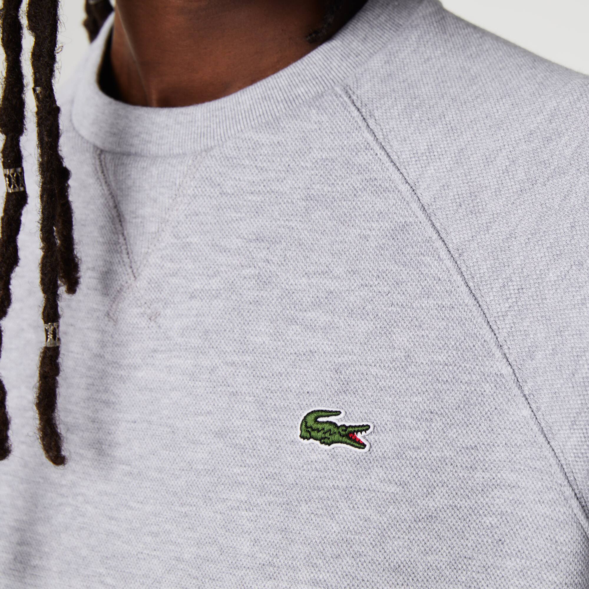 Damen Rundhals-Sweatshirt aus zweiseitigem Piqué Sweatshirts - Grau - Lacoste - Damen