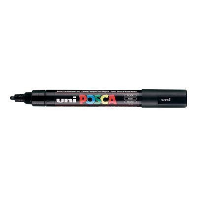 POSCA PC-5M - Pack de 4 marqueurs - noir, argent, blanc, or