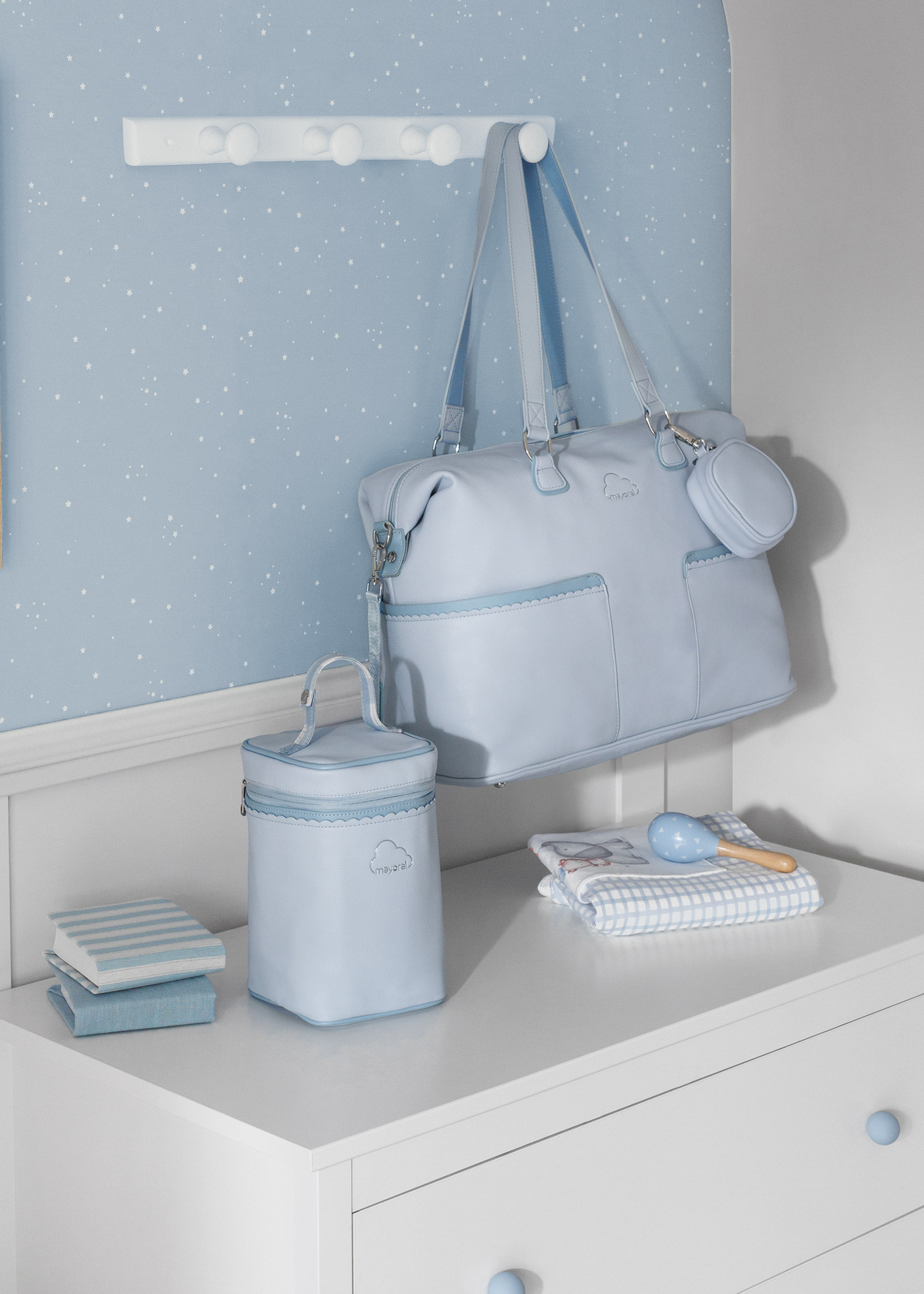Bolsa ondulada com porta-chupeta para bebê
