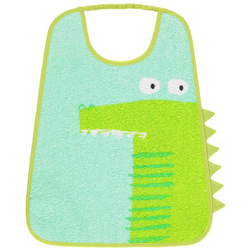 Bavoir en éponge motif dinosaure - Vert