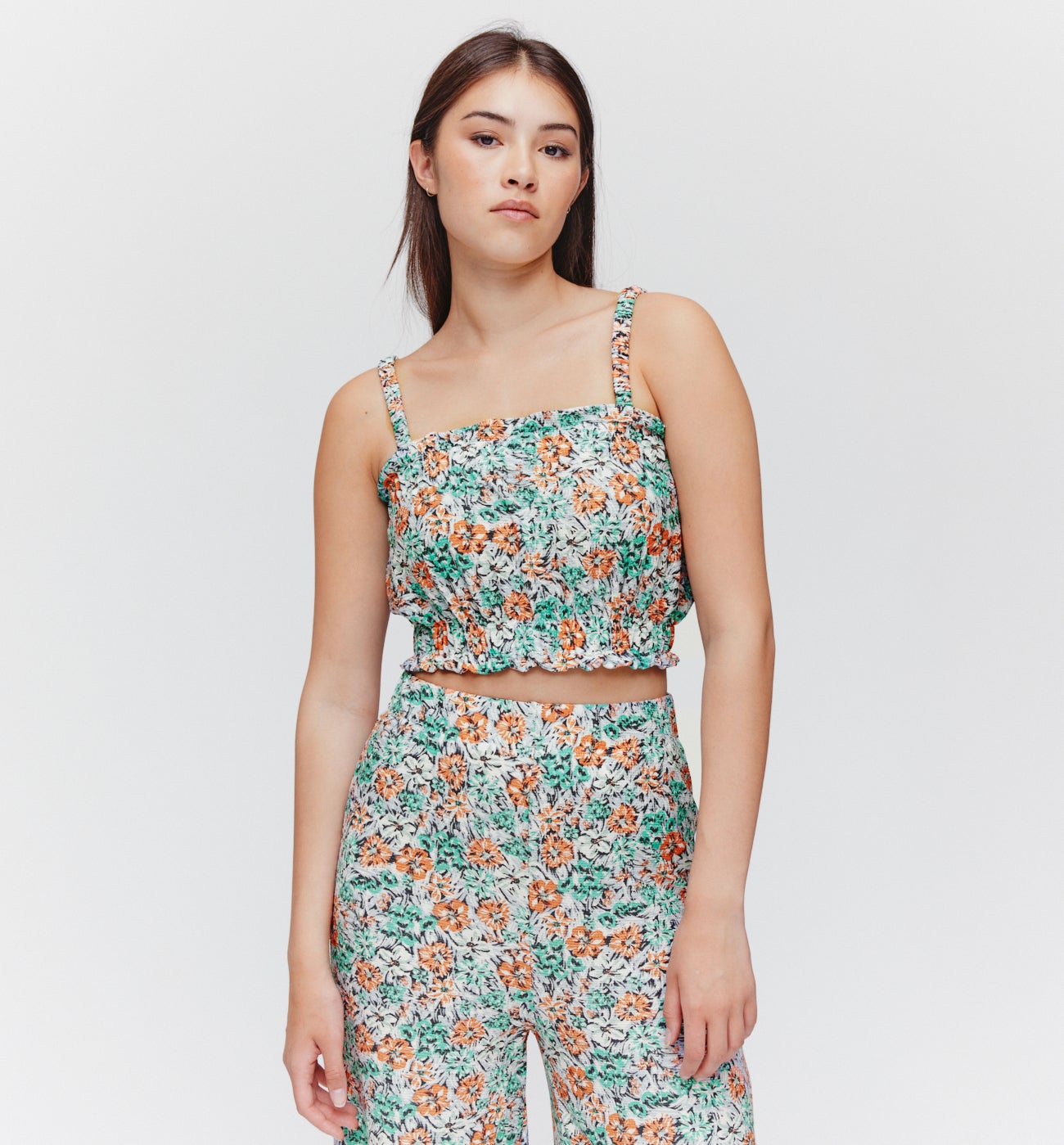 Top smocké imprimé Femme - Imprimé écru