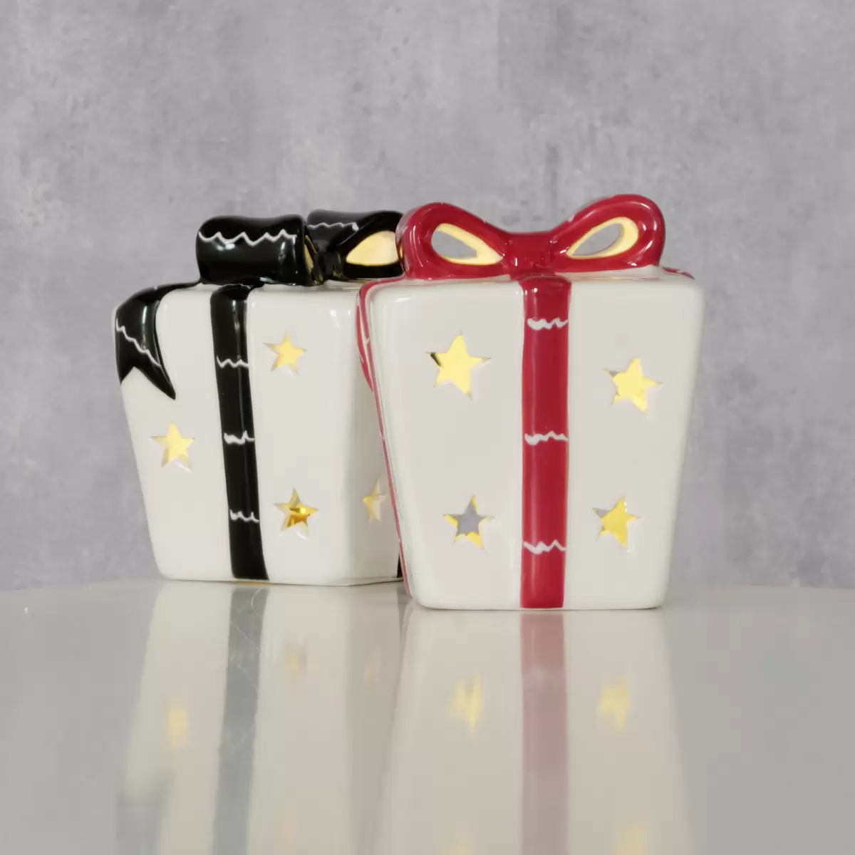 Geschenk mit LED Elina rot,schwarz,weiss