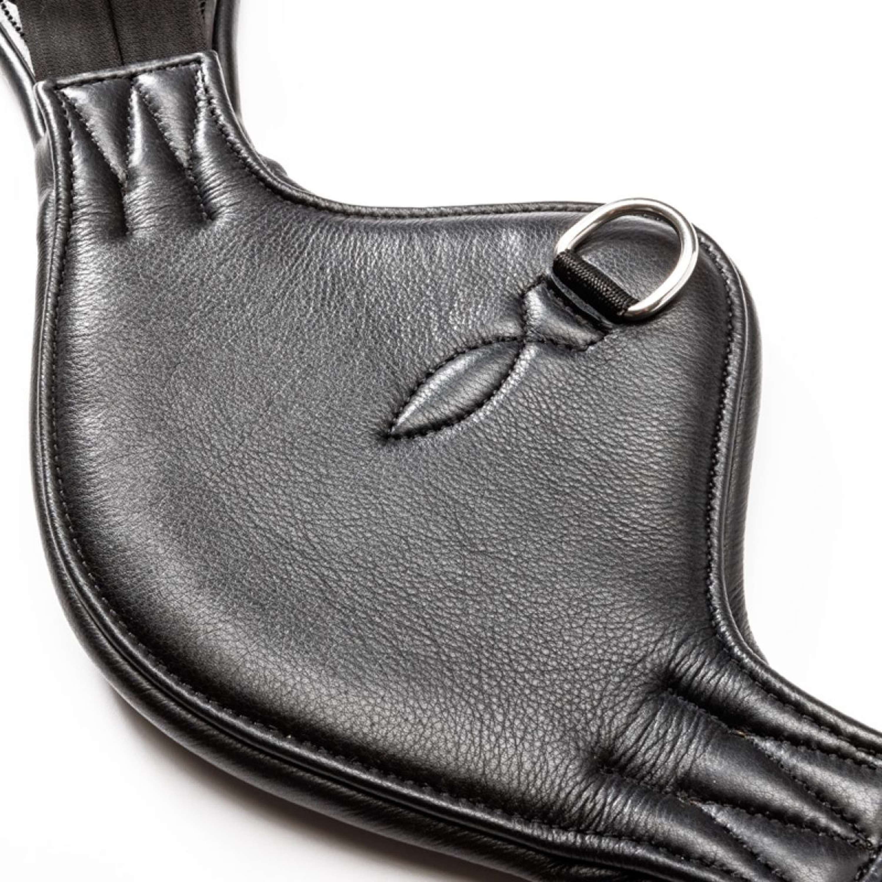 Kavalkade Dressuursingel Casper Soft Leather met Elastiek Zwart