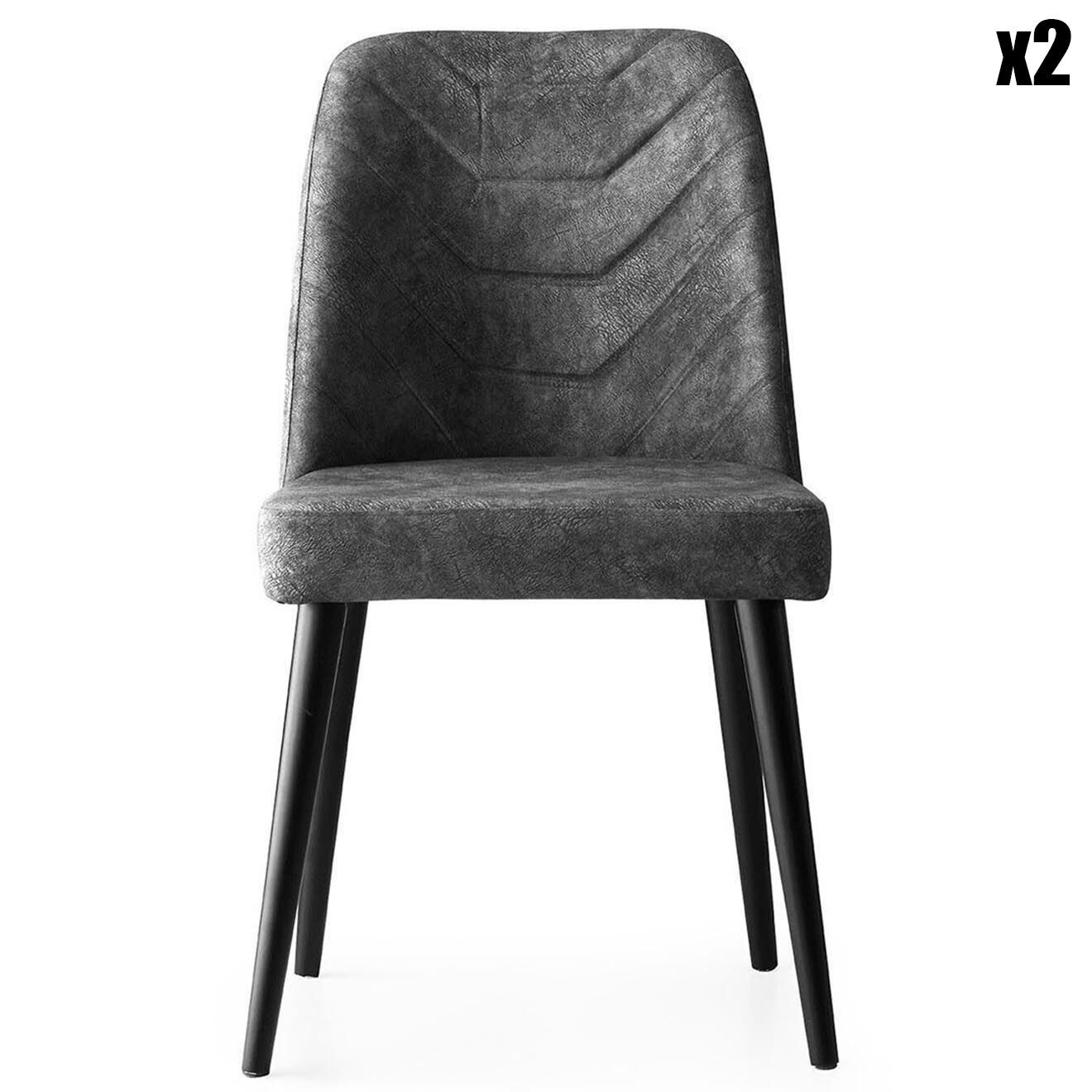 Homitis 2 Chaises Dallas anthracite - 50x90x49 cm