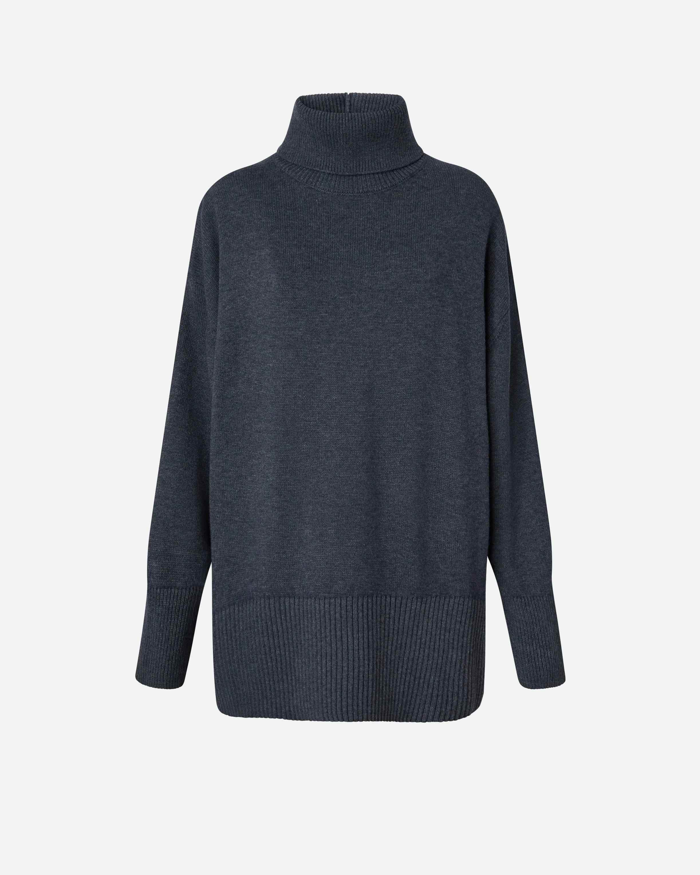 Robe courte avec col montant | Gris