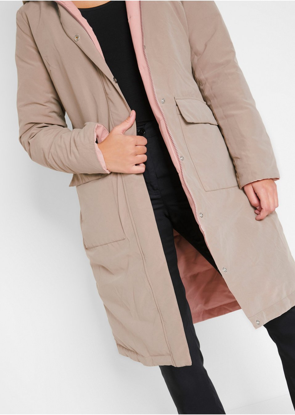 Veste matelassée réversible coupe longue