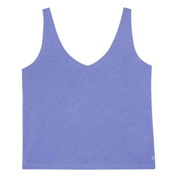 SMALLABLE BASICS Débardeur Femme Coton et Lin  | Vintage blue denim