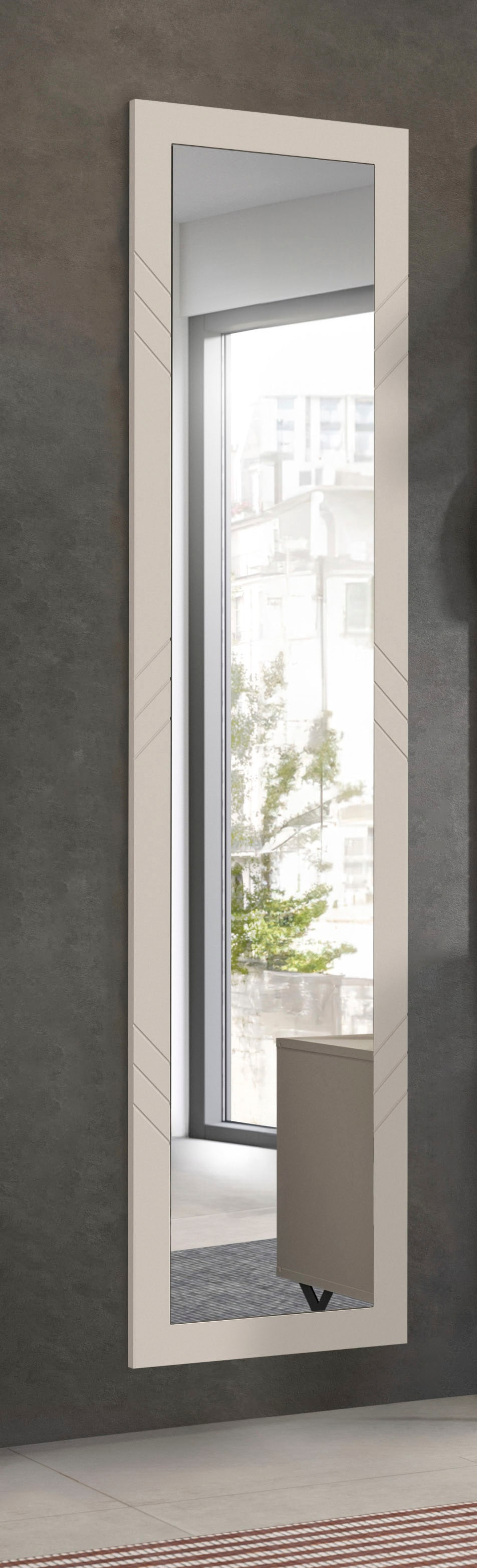 INOSIGN Wandspiegel »Mento, Höhe 140 cm, Umlaufender Rahmen mit Ornamentfräsung« grosse Spiegelfläche, Garderobespiegel,Flurspiegel,Dielenspiegel