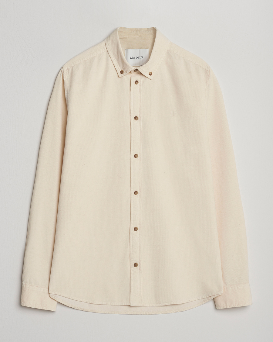 Les Deux Konrad Pinwale Corduroy Shirt Ivory