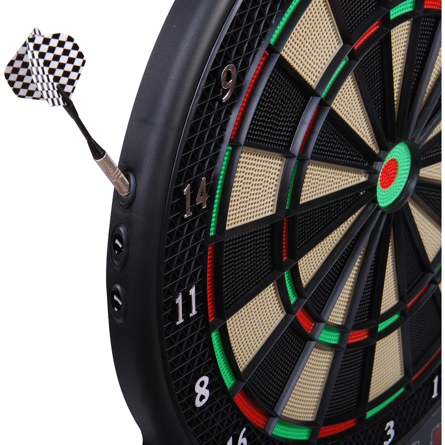 HOMCOM Elektronische Dartscheibe für bis zu 16 Spieler schwarz