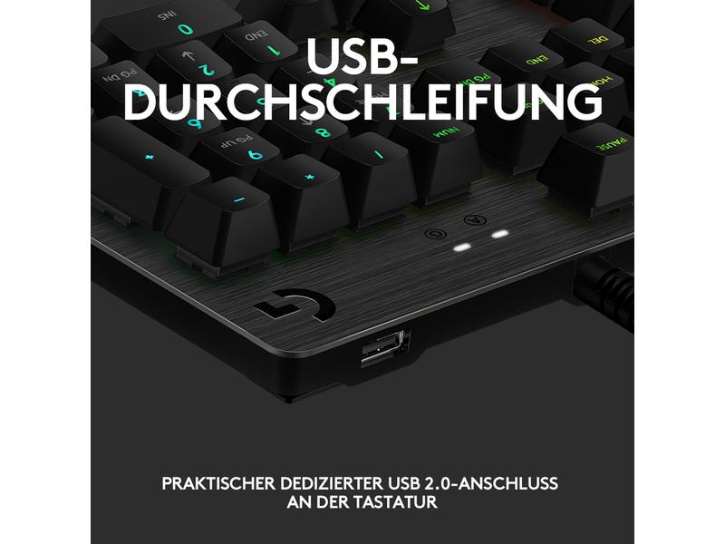 Logitech Gaming-Tastatur G513 GX Brown Carbon Mechanische Gaming-Tastatur mit RGB-Beleuchtung
