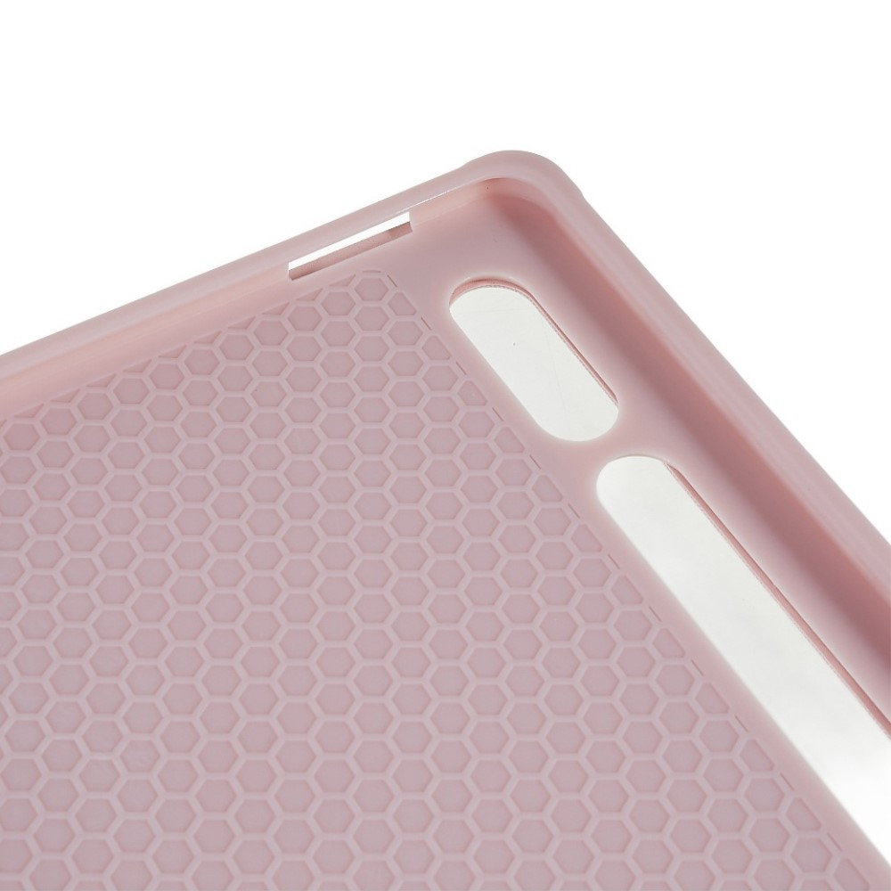 Samsung Galaxy Tab S8 Ultra Leder Tasche mit abnehmbarer Bluetooth Tastatur Keyboard   S-Pen Halterung (QWERTY) - Rosa