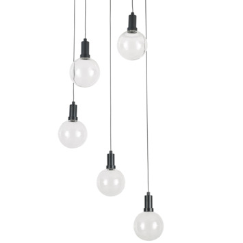 Hanglamp Yves 5-lichts zwart Ø44cm