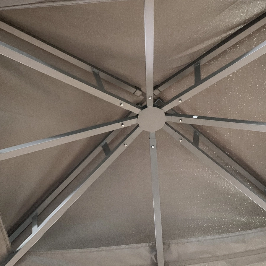 Outsunny Pavillon mit Doppeldach braun
