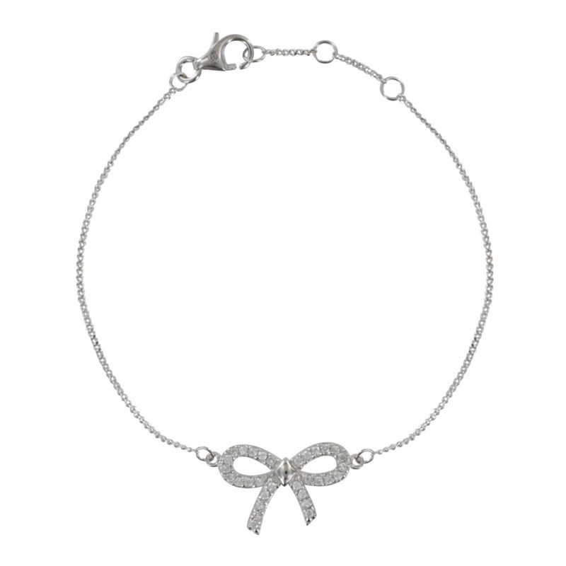 Bracelet Argent Noeud de Strass