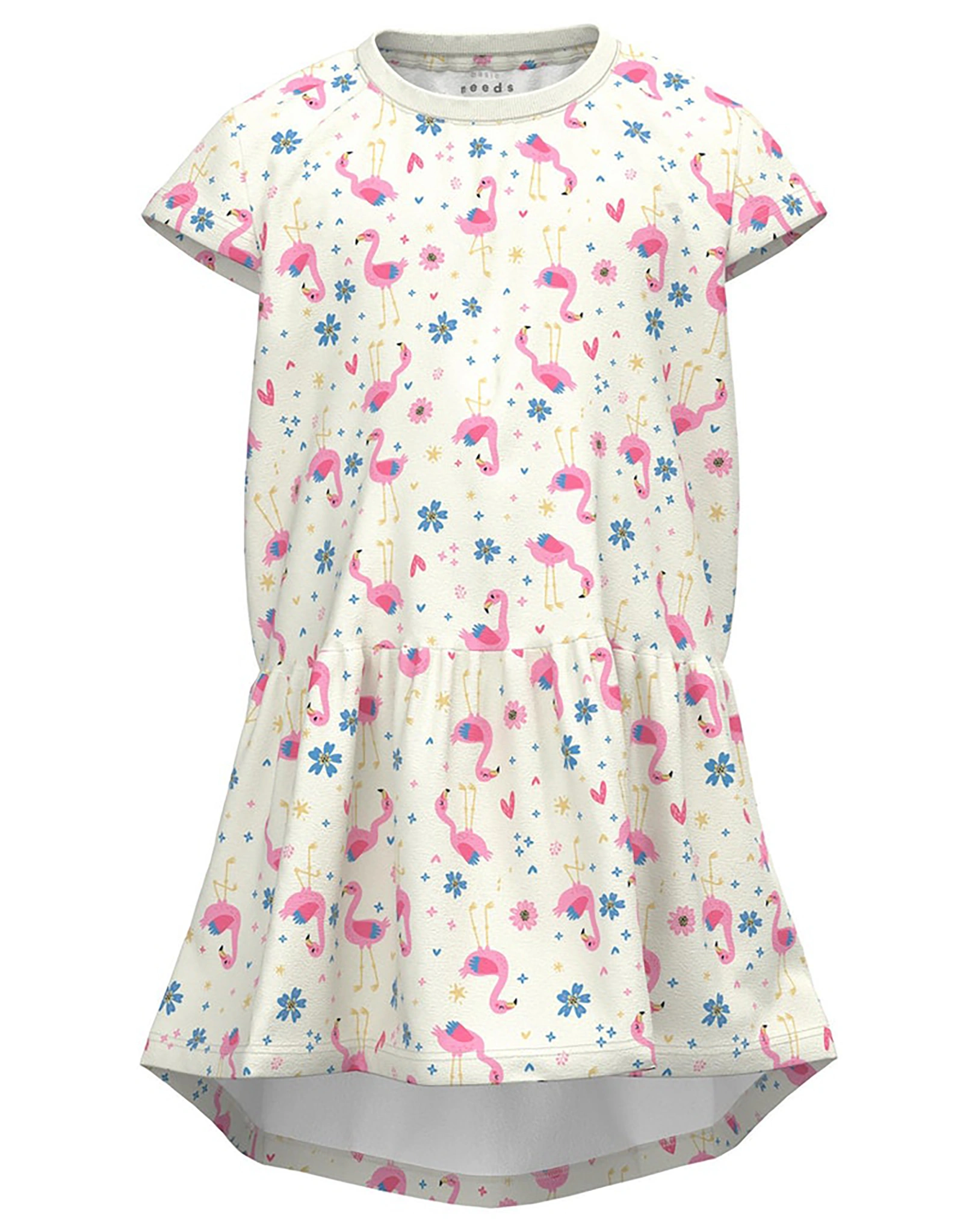 Kurzarmkleid NMFVIGGA - FLOWMINGO in white alyssum