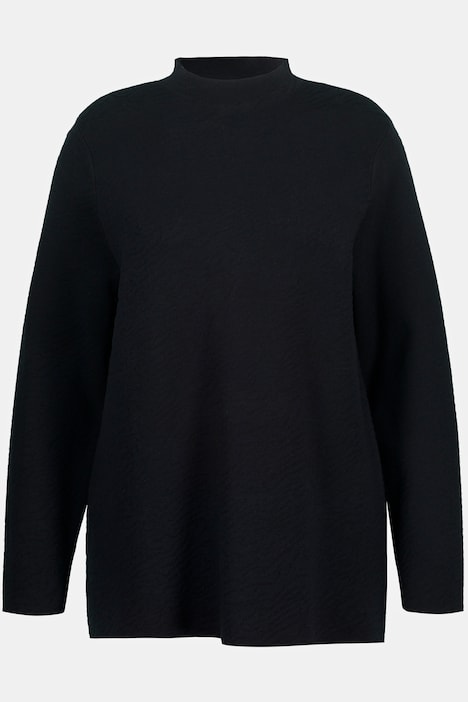Pullover, Jacquard-Qualität, Stehkragen, Langarm