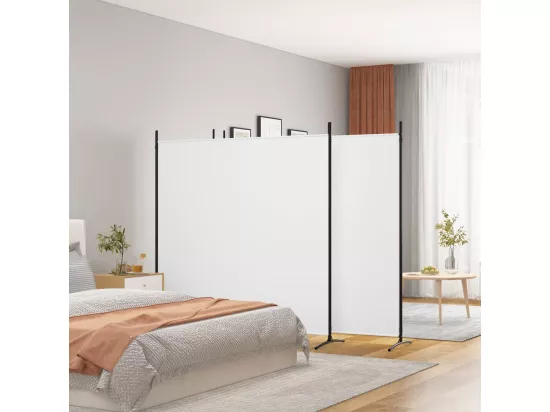 Cloison de séparation 4 panneaux Blanc 698x180 cm Tissu