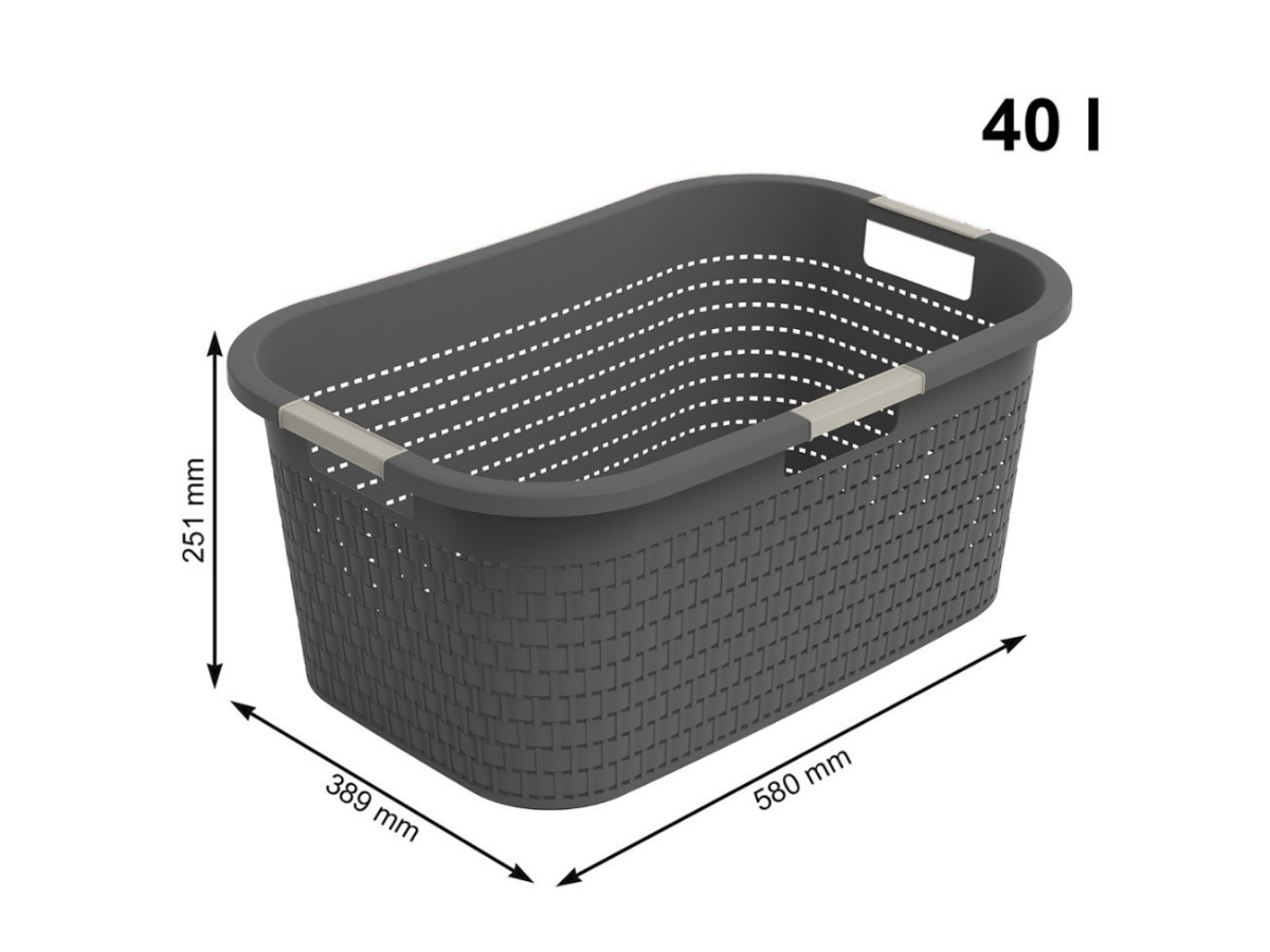 Rotho Country 40 liter wasmand - Anthracite