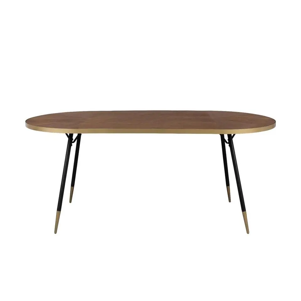 Puur - Lomma eettafel hout 200 cm - bruin/goud