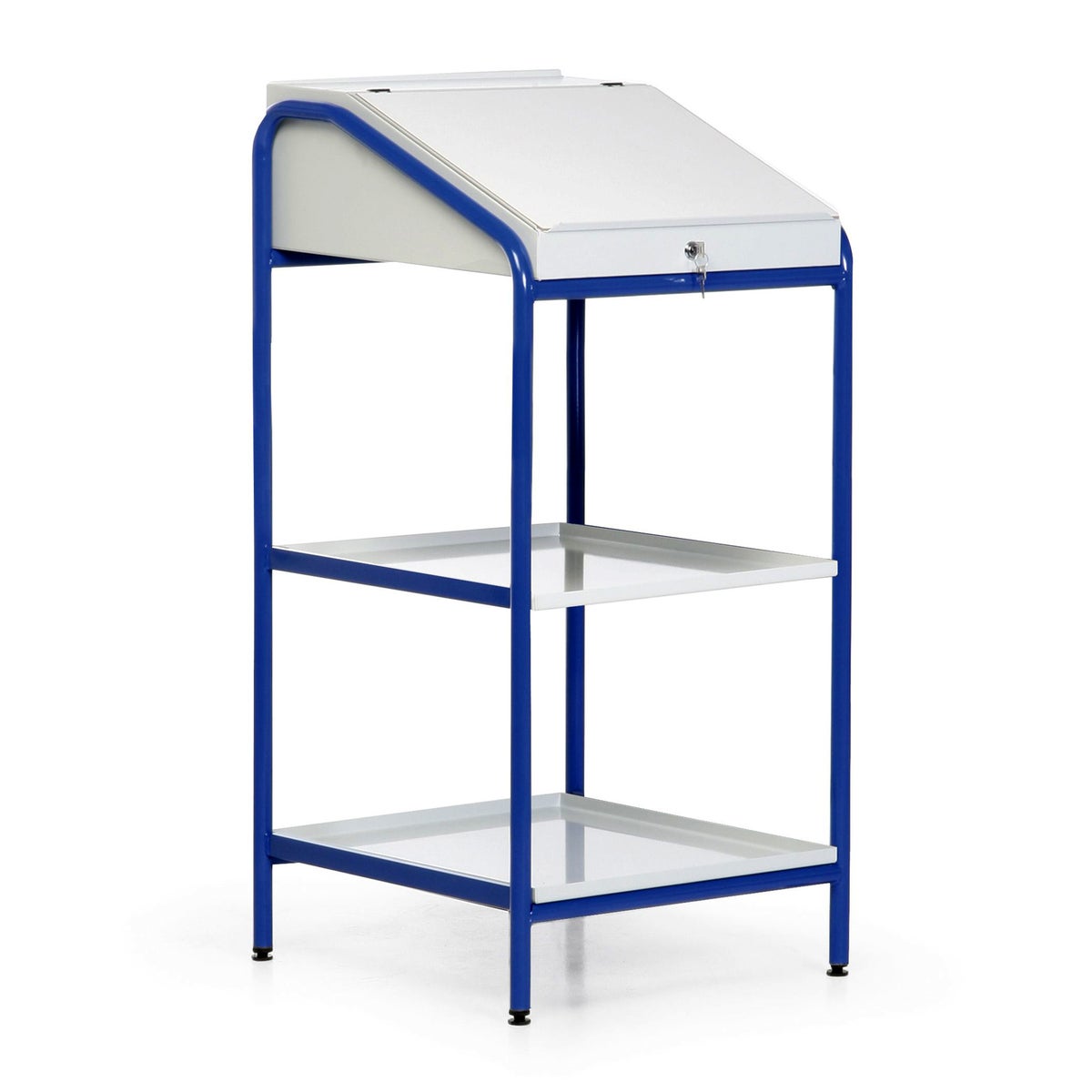 Protaurus stationair staand bureau met centrale plaatstalen plank