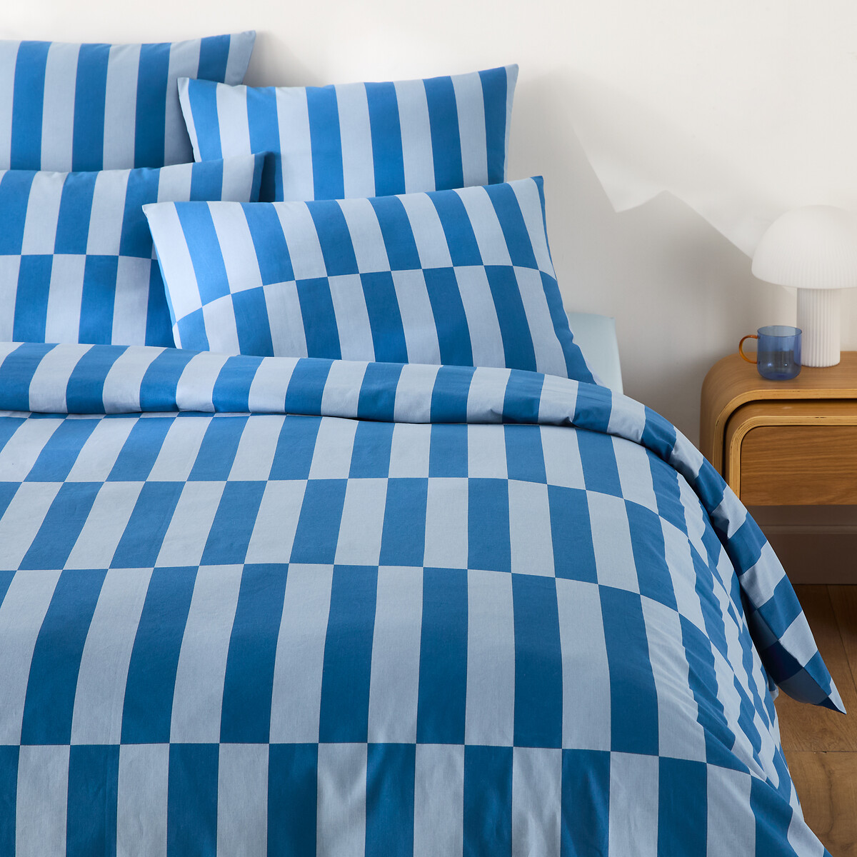 LA REDOUTE INTERIEURS<br>Capa de edredão 50% algodão reciclado, azul Tabaka