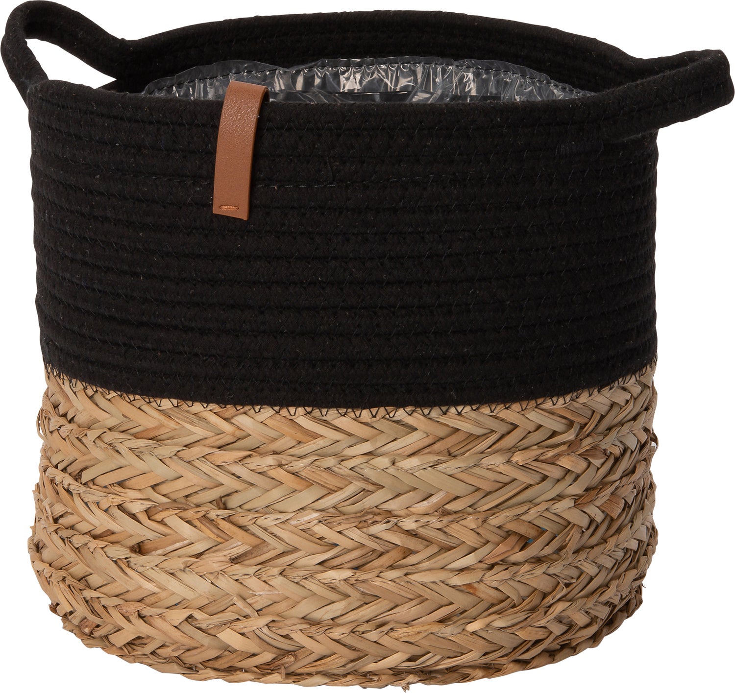 Intratuin opbergmand Floro naturel / zwart D 30 H 26 cm