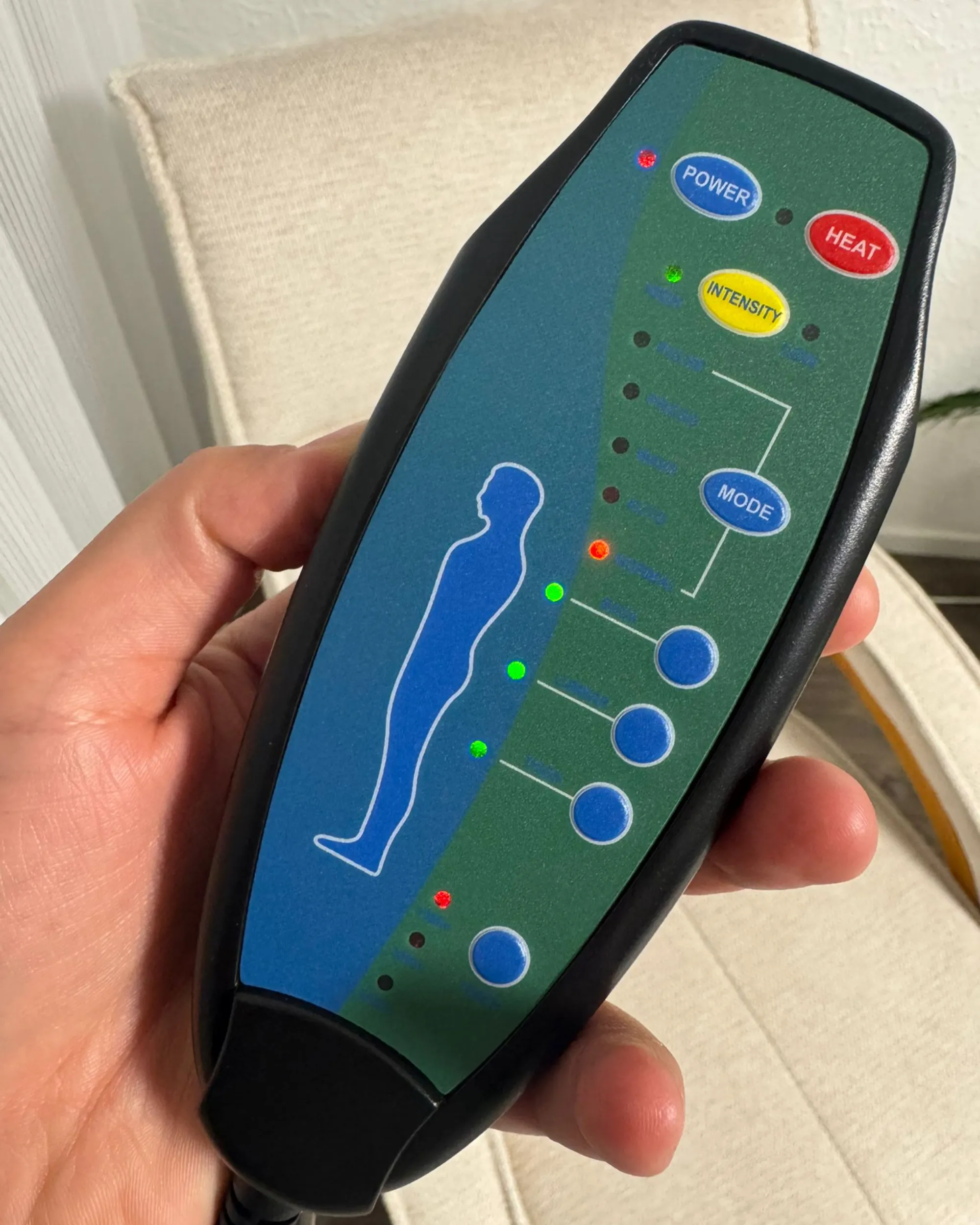 Massagestoel HERO met voetenbank Stof Lichtbeige