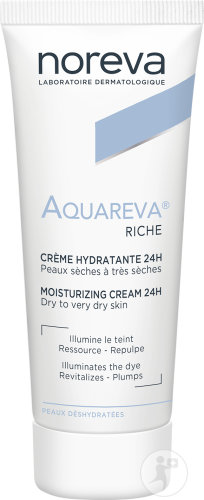 Noreva Aquareva Riche Crème Hydratante 24h Peaux Sèches À Très Sèches Tube 40ml