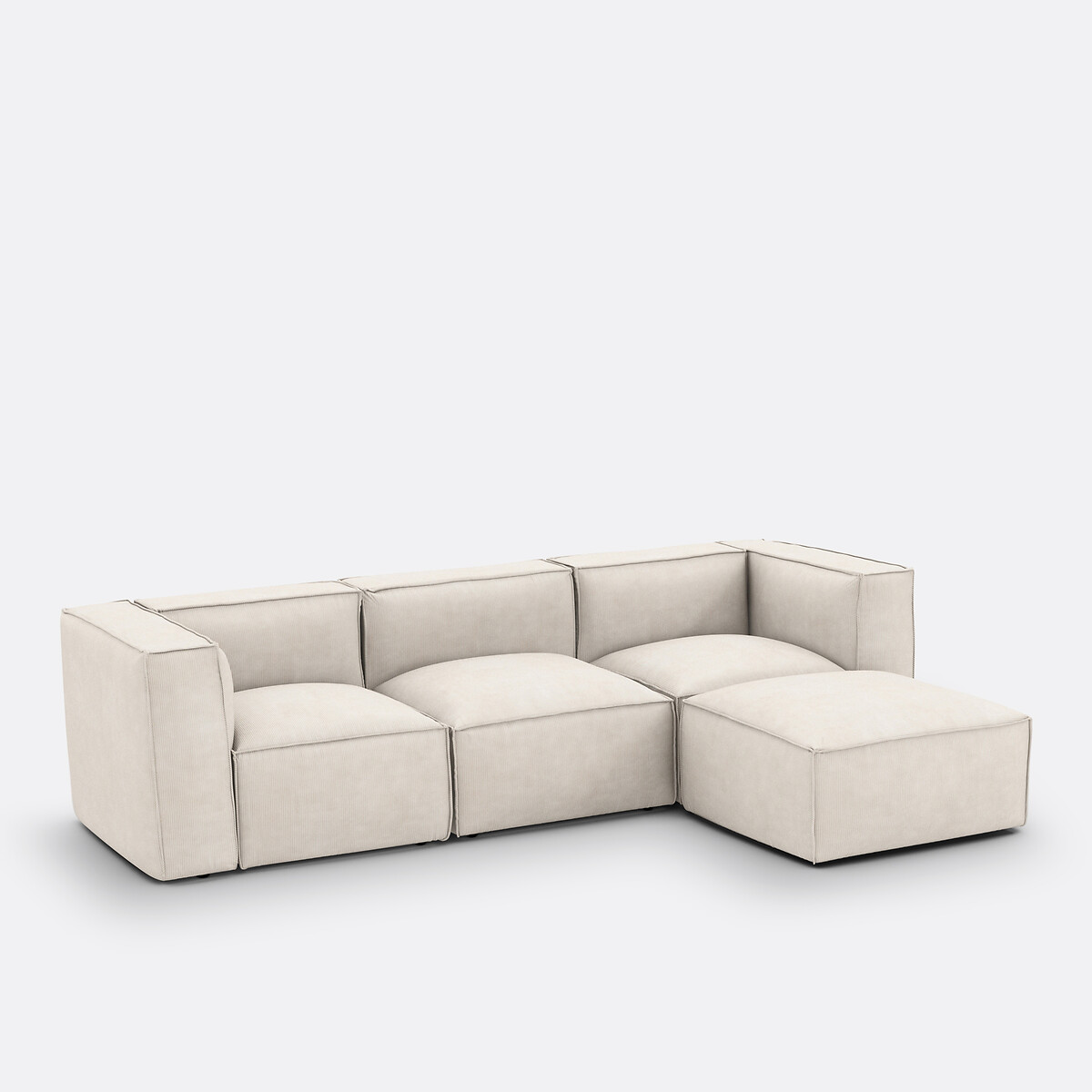 LA REDOUTE INTERIEURS<br>Sofá modular canelado de veludo, Seven