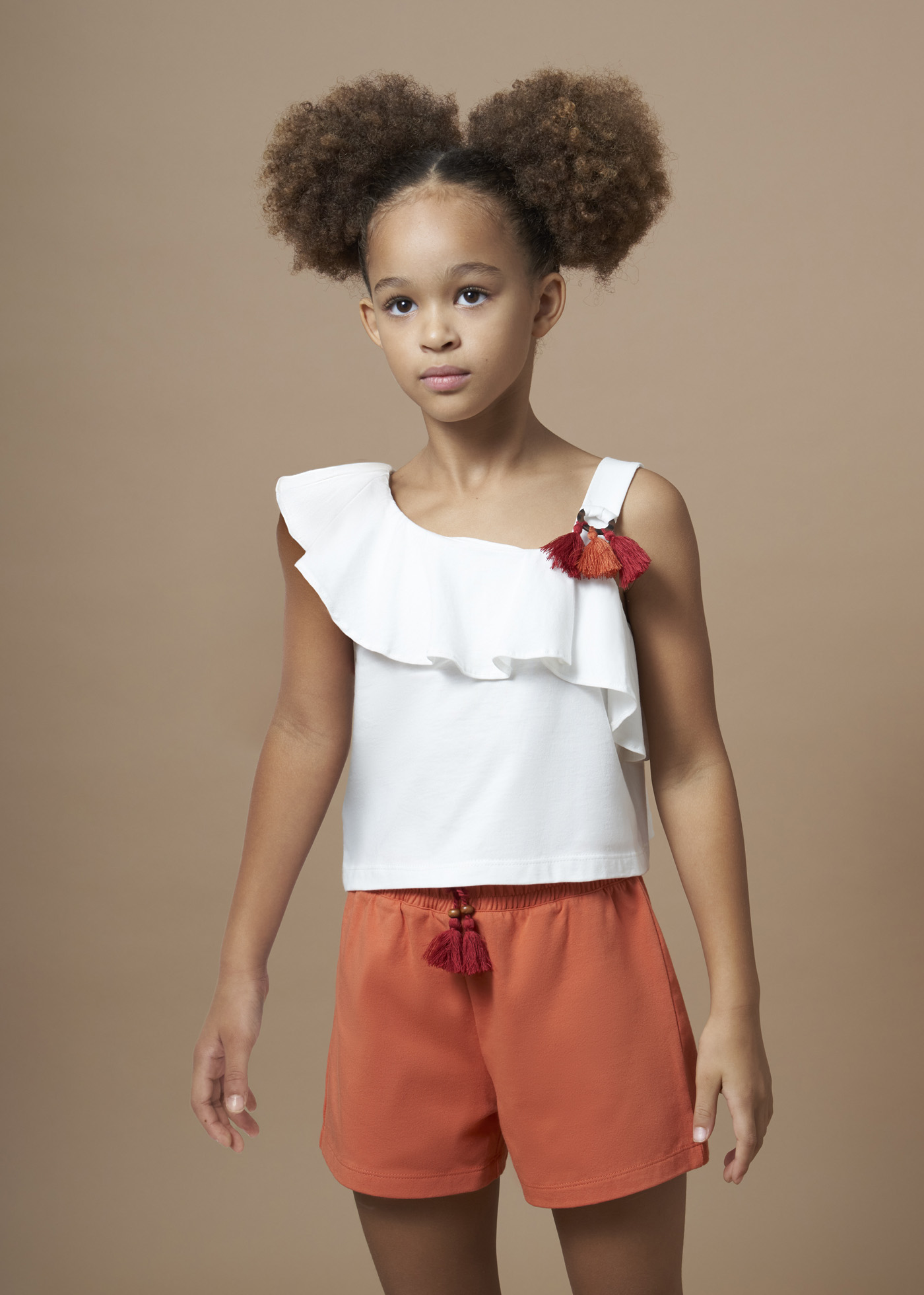Conjunto de algodão de alta qualidade com duas peças para meninas.