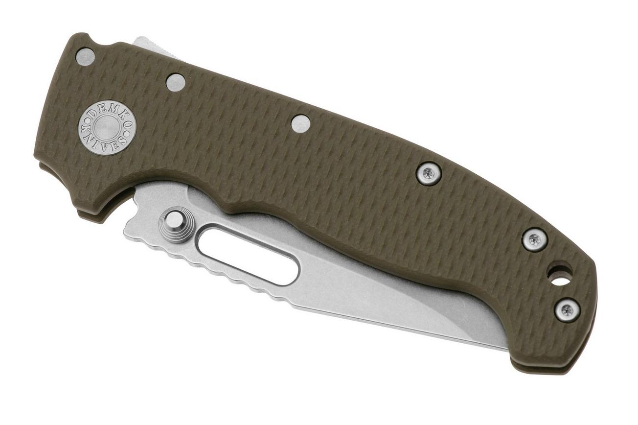 Demko Knives MG AD20S Shark-Lock, CPM 20CV Clip Point MGAD20S-OD-GRN OD-Green G10, zakmes
