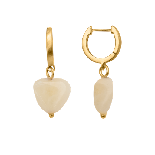 byBiehl Soft Heart Øreringe, Guld/Gul
