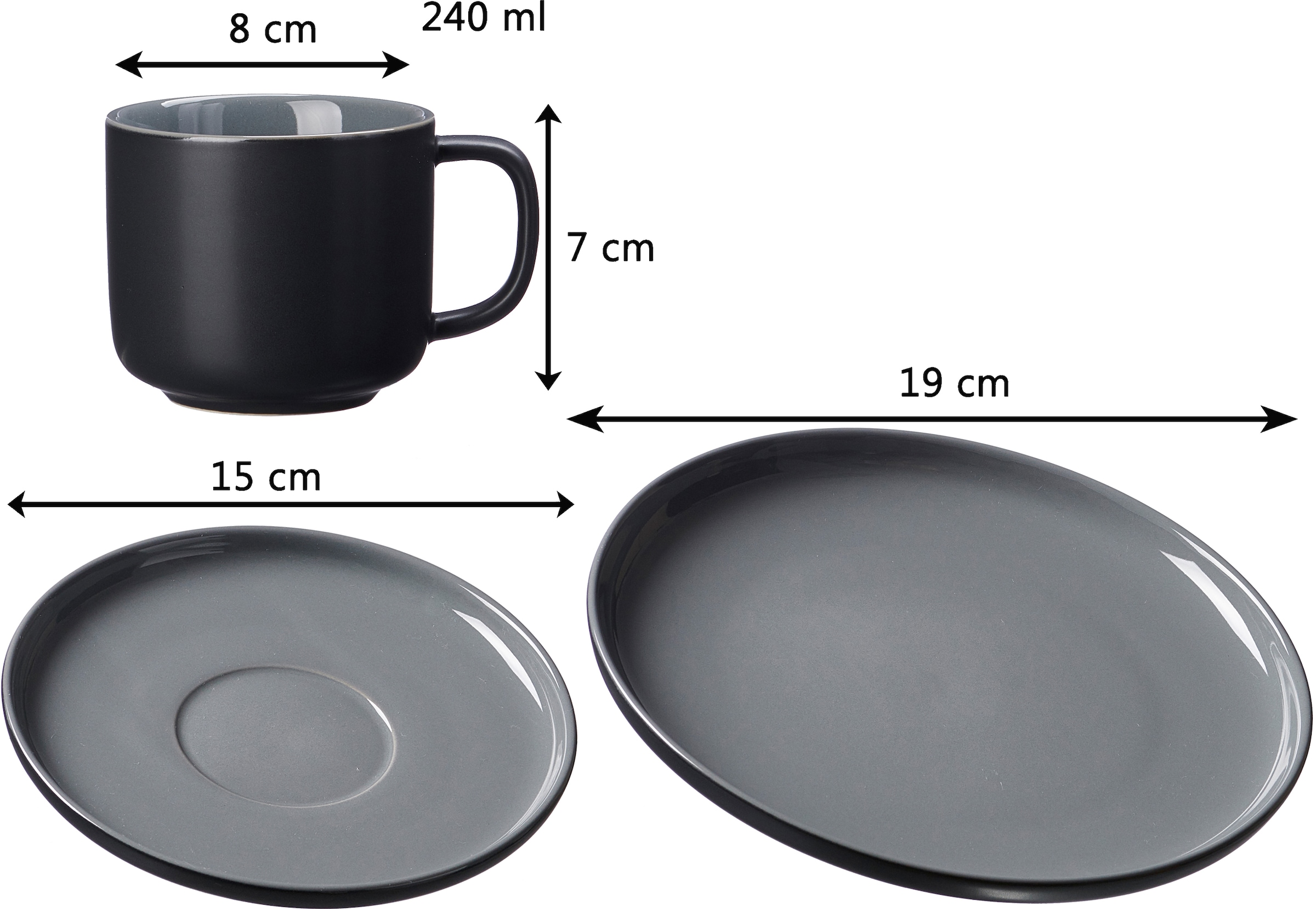 Ritzenhoff & Breker Kaffeeservice »Geschirr-Set, Service Jasper« Scandic Style, 12 Teile, für 4 Personen