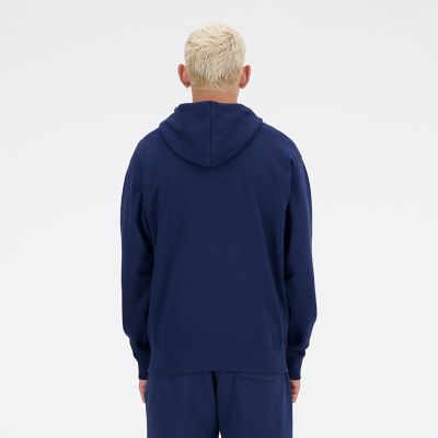 New BalanceStacked Logo French Terry FZ Hoodie - blau