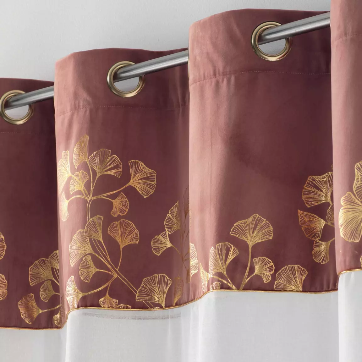 Voilage (140 x 240 cm) Milarose Rose marsala
