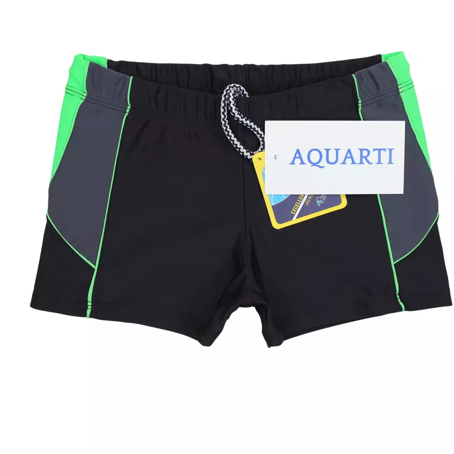 Aquarti Jungen Kurze Badehose mit Einsätzen Seitlich grün
