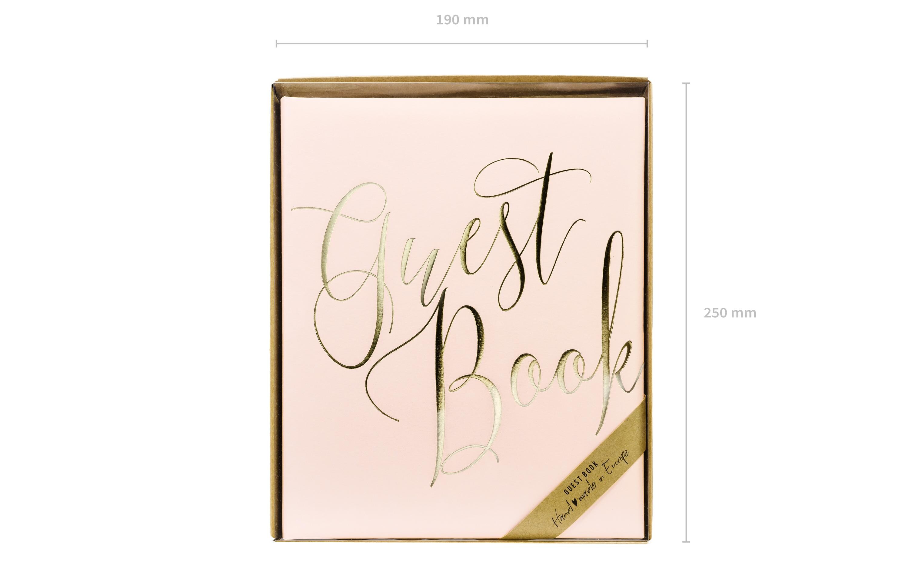 Gästebuch Guest Book 20 x 24.5 cm, Rosa/GoldGuest book als Erinnerung an die Hochzeit, den Geburtstag, die Einweihungsfeier oder die Babyshower