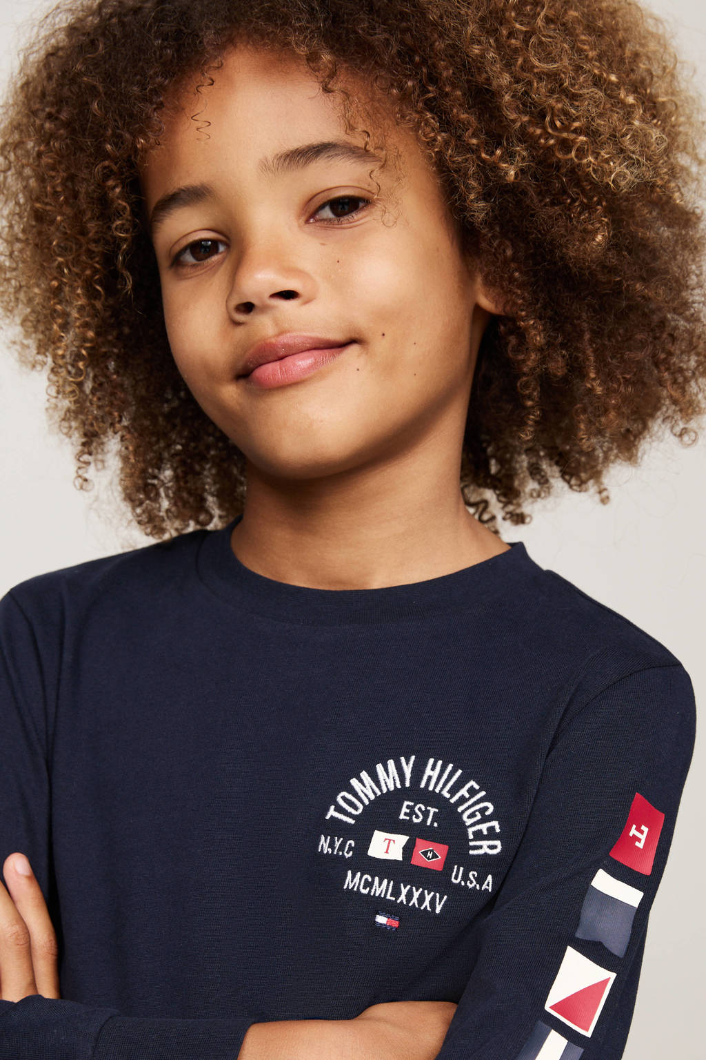 Tommy Hilfiger longsleeve met printopdruk donkerblauw